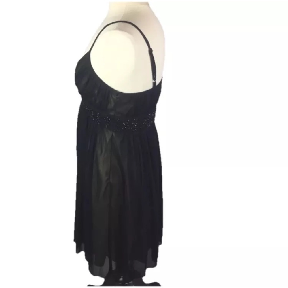 Michael Kors black tulle dress babydoll Sz 6 petite party‎ spaghetti strap Y2K - Picture 3 of 6
